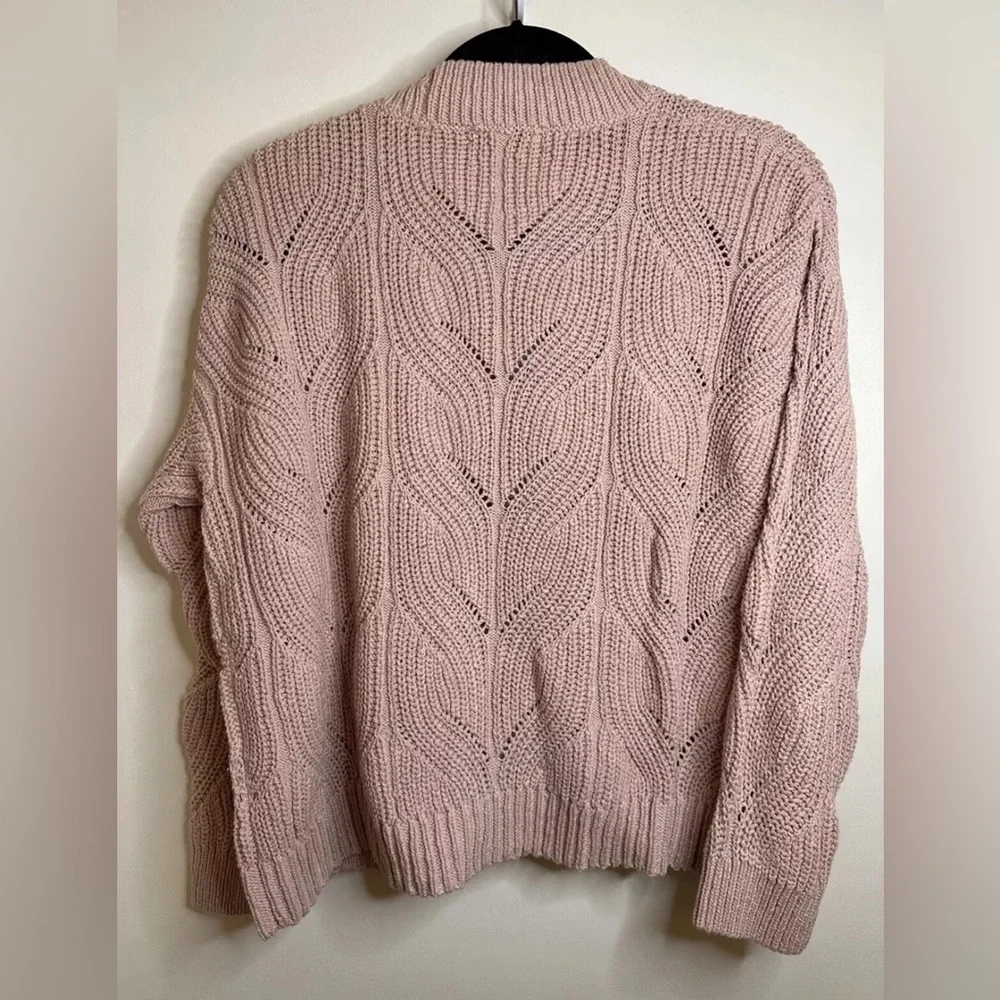 Madewell Women’s Medium Hillview Fisherman Cardigan Pink Sweater Cottagecore - Picture 3 of 6